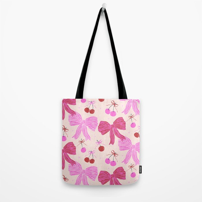Striped Bows with Cherries  Tote Bag Gallery Image 2