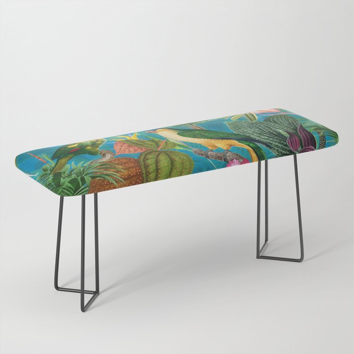 Vintage & Shabby Chic - Hot Exotic Tropical Birds Jungle Bench Gallery Image 1