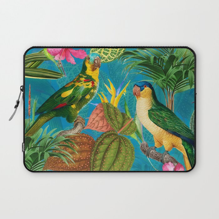 Vintage & Shabby Chic - Hot Exotic Tropical Birds Jungle Laptop Sleeve Gallery Image 1