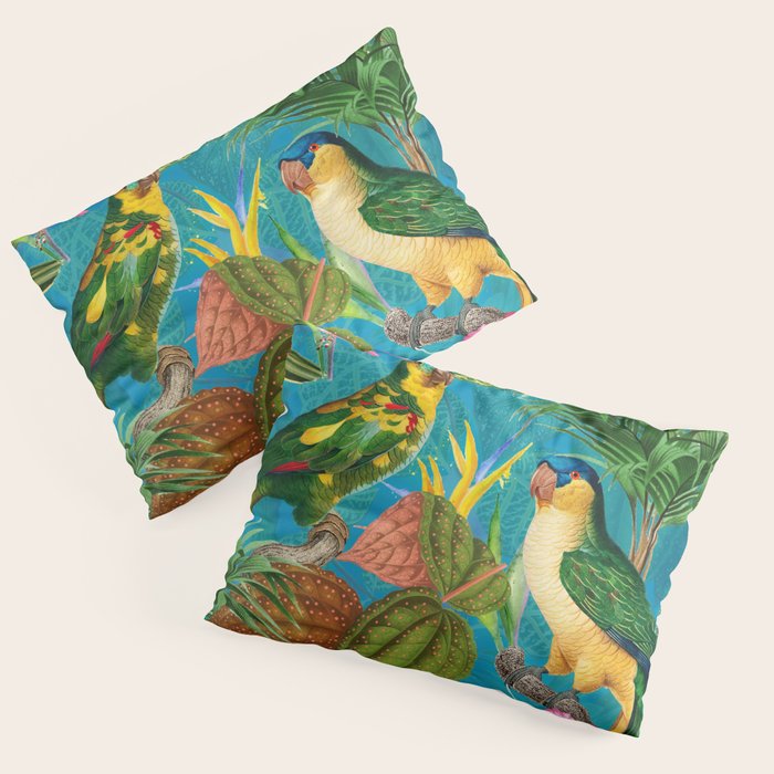 Vintage & Shabby Chic - Hot Exotic Tropical Birds Jungle Pillow Sham Gallery Image 3