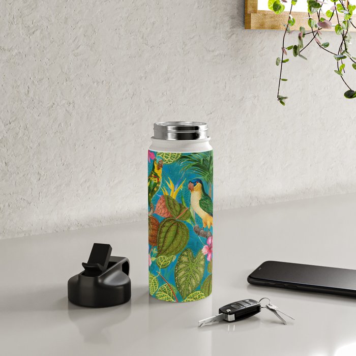 Vintage & Shabby Chic - Hot Exotic Tropical Birds Jungle Water Bottle Gallery Image 4