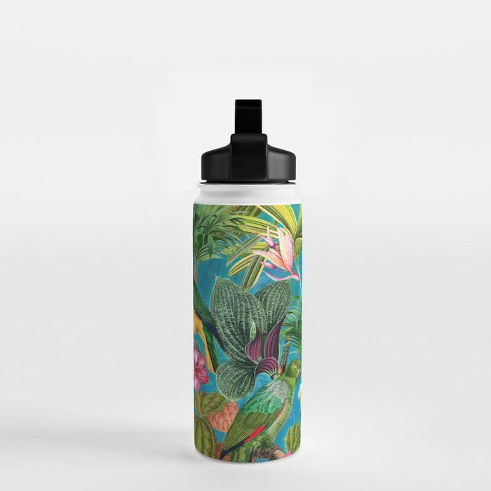 Vintage & Shabby Chic - Hot Exotic Tropical Birds Jungle Water Bottle Gallery Image 2