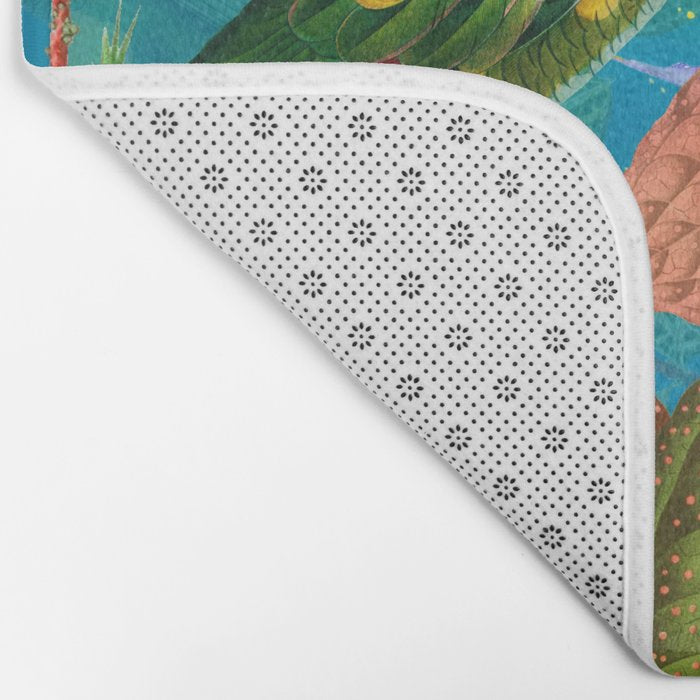 Vintage & Shabby Chic - Hot Exotic Tropical Birds Jungle Bath Mat Gallery Image 2