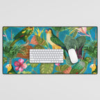 Vintage & Shabby Chic - Hot Exotic Tropical Birds Jungle Desk Mat Gallery Image 1