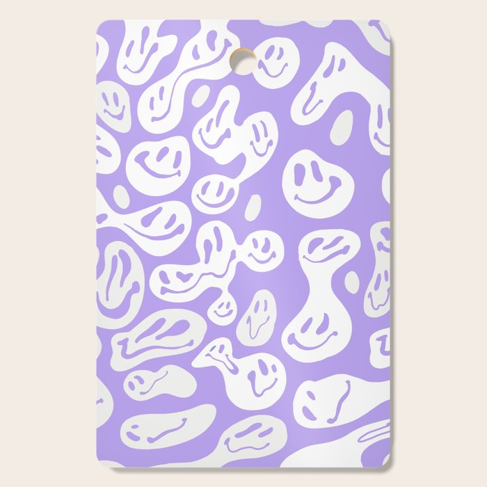 Pastel Purple Dripping Smiley Cutting Board Gallery Image 1