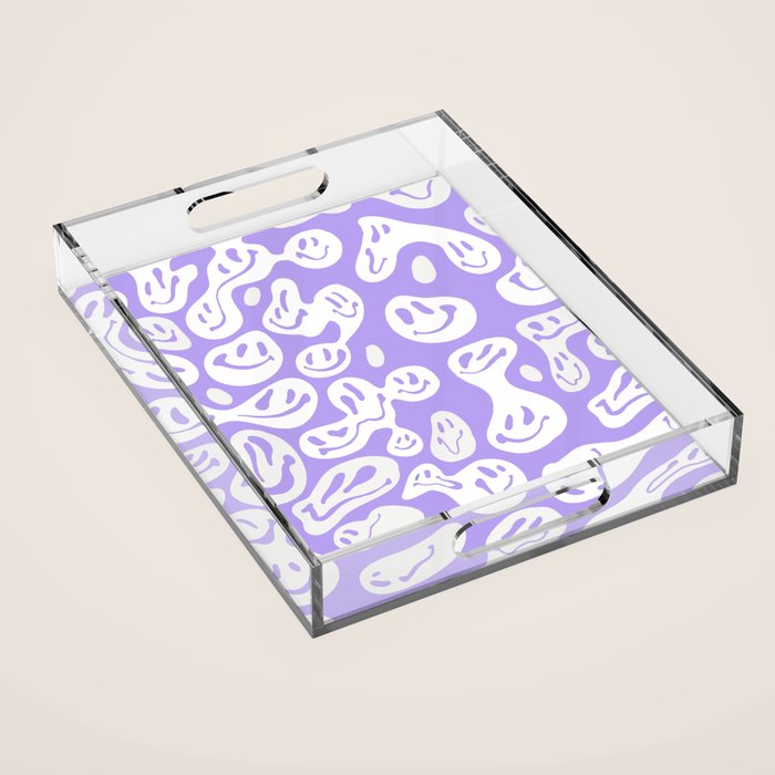 Pastel Purple Dripping Smiley Acrylic Tray Gallery Image 1