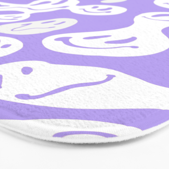 Pastel Purple Dripping Smiley Bath Mat Gallery Image 3