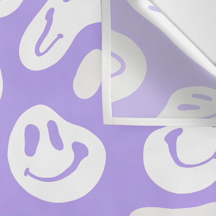 Pastel Purple Dripping Smiley Wall Tapestry Gallery Image 3