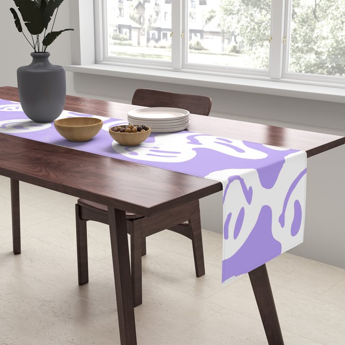 Pastel Purple Dripping Smiley Table Runner Gallery Image 2