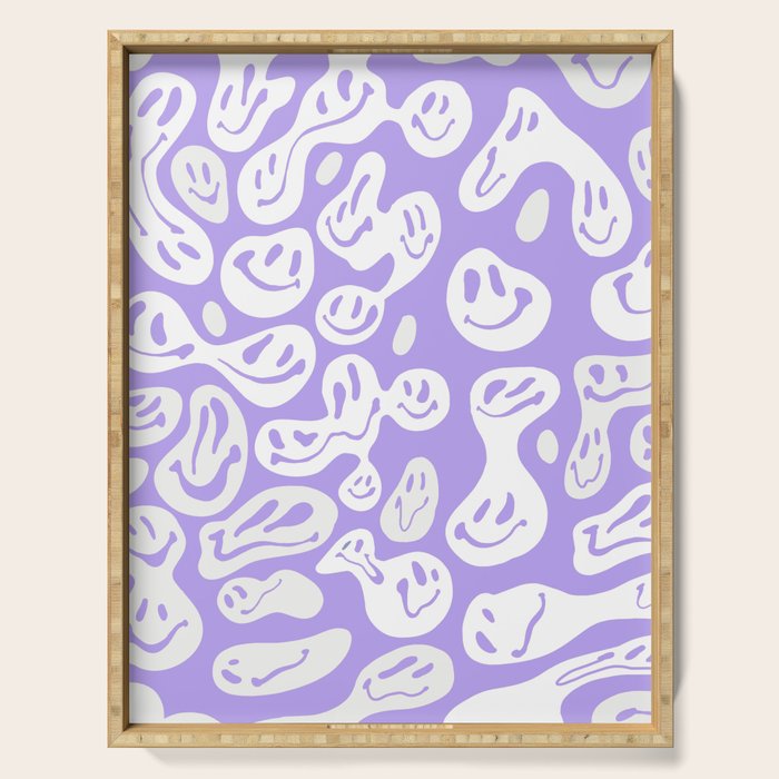 Pastel Purple Dripping Smiley Serving Tray Gallery Image 1