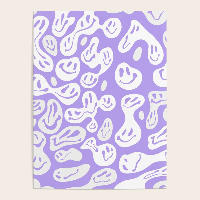 Pastel Purple Dripping Smiley Poster Gallery Image 4
