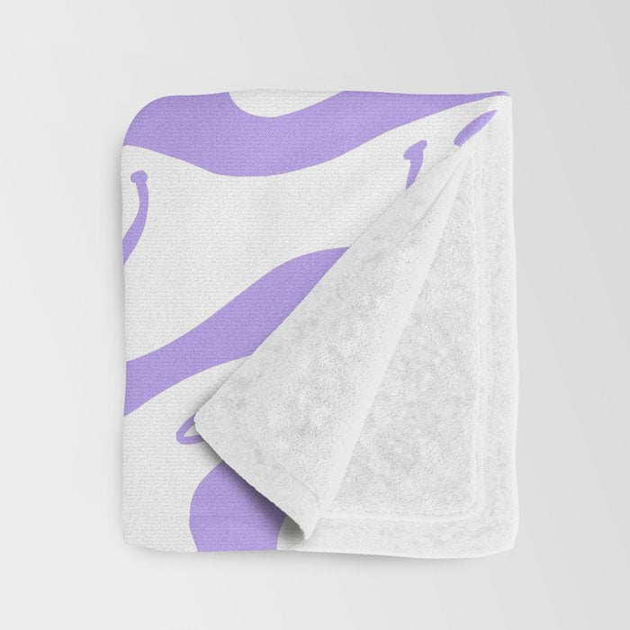 Pastel Purple Dripping Smiley Throw Blanket Gallery Image 3