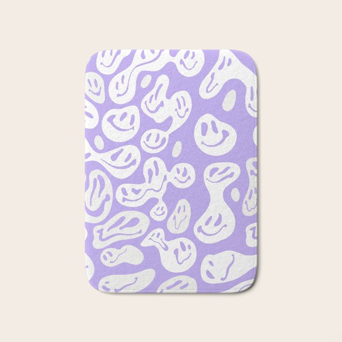 Pastel Purple Dripping Smiley Bath Mat Gallery Image 1