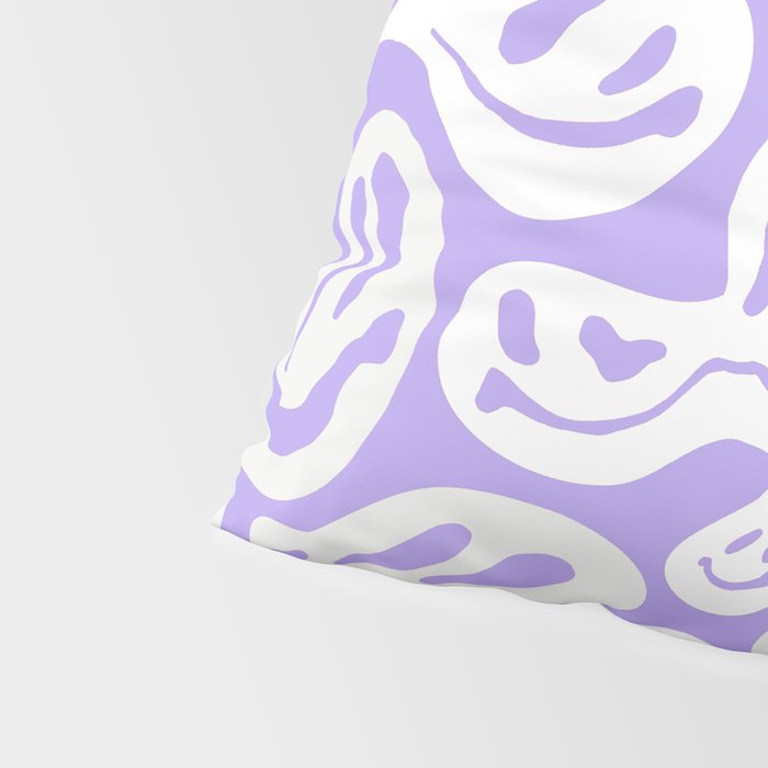 Pastel Purple Dripping Smiley Pillow Sham Gallery Image 4
