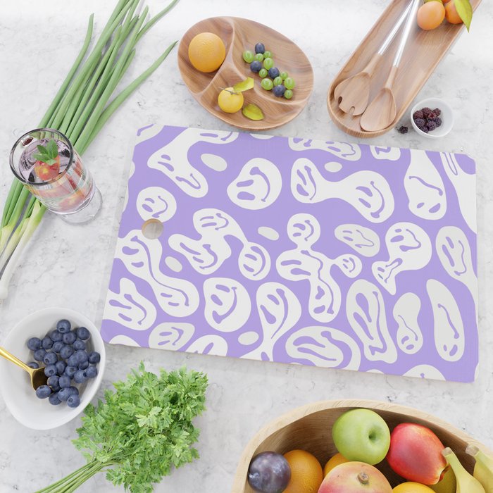 Pastel Purple Dripping Smiley Cutting Board Gallery Image 2