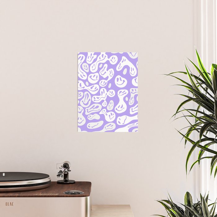 Pastel Purple Dripping Smiley Poster Gallery Image 2