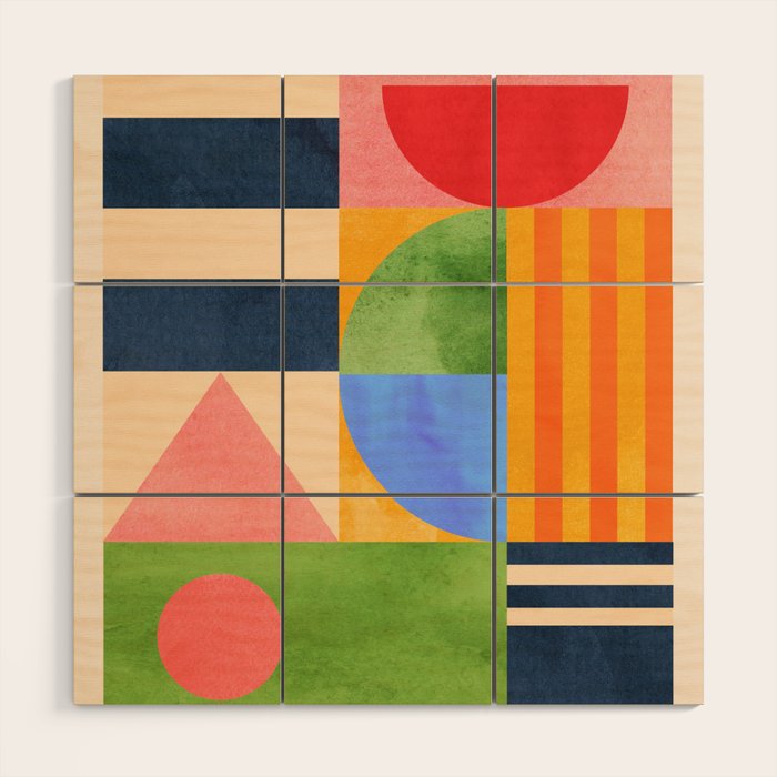 Geometric Shapes 148 Wood Wall Art Gallery Image 1