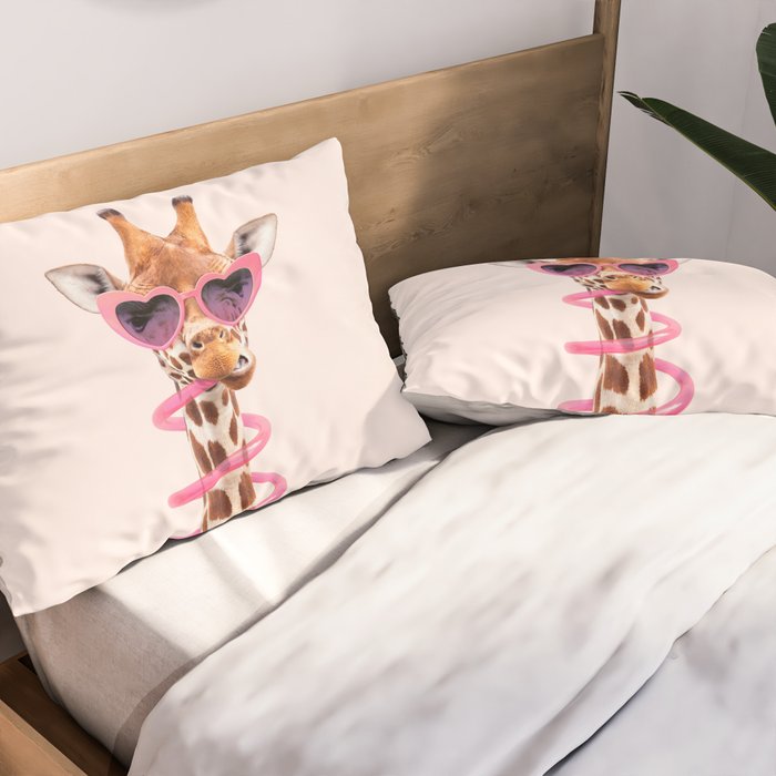 THIRSTY GIRAFFE Pillow Sham Gallery Image 2