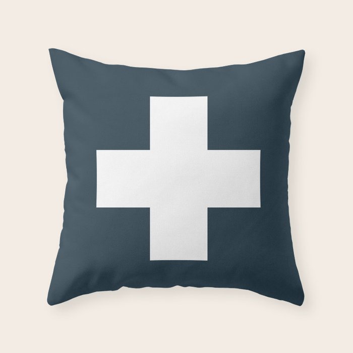 Swiss Cross Storm Throw Pillow Gallery Image 1