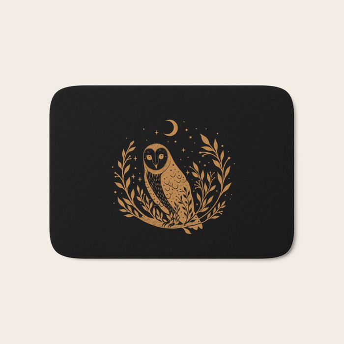 Owl Moon - Gold Bath Mat Gallery Image 1