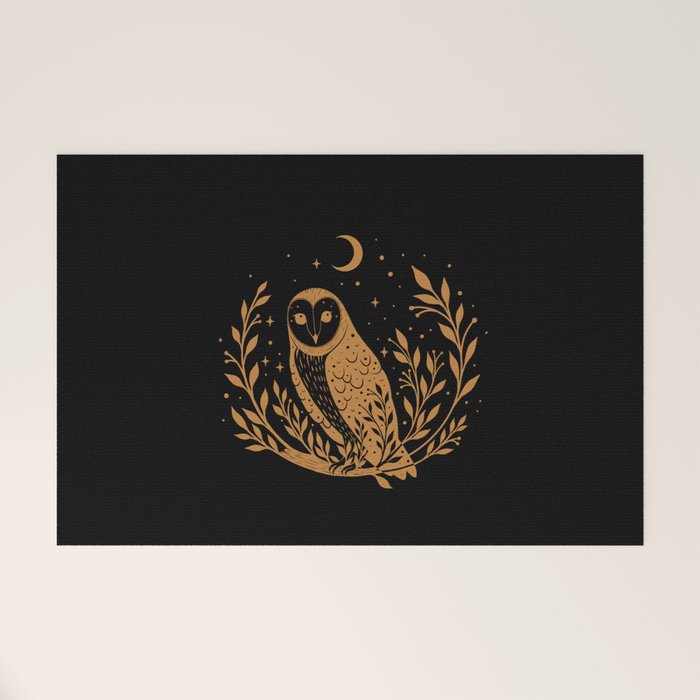 Owl Moon - Gold Welcome Mat Gallery Image 1
