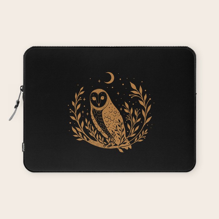 Owl Moon - Gold Laptop Sleeve Gallery Image 1