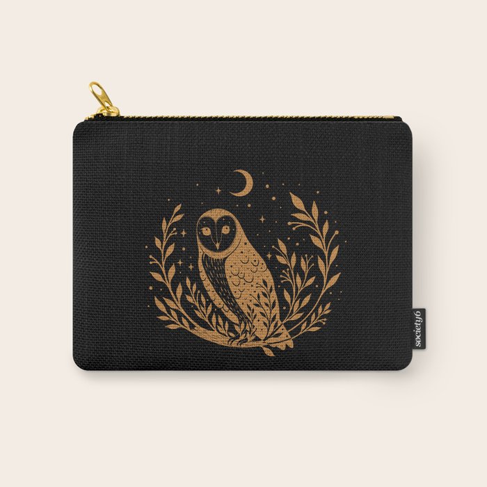 Owl Moon - Gold Carry All Pouch Gallery Image 1