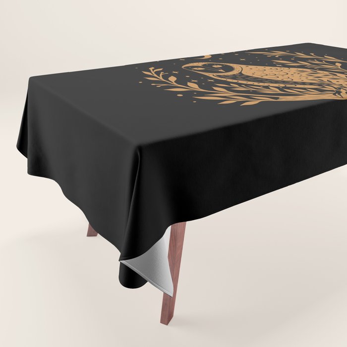 Owl Moon - Gold Tablecloth Gallery Image 1