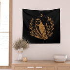 Owl Moon - Gold Wall Tapestry Gallery Image 2