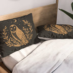 Owl Moon - Gold Pillow Sham Gallery Image 2