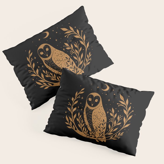Owl Moon - Gold Pillow Sham Gallery Image 3