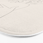 Woman with Flowers Minimal Line III Bath Mat Gallery Image 3