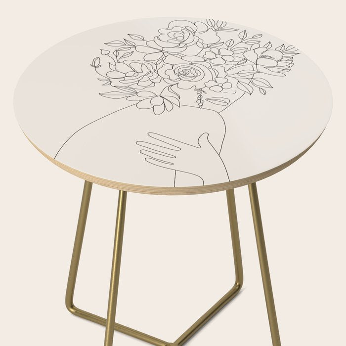 Woman with Flowers Minimal Line III Side Table Gallery Image 2