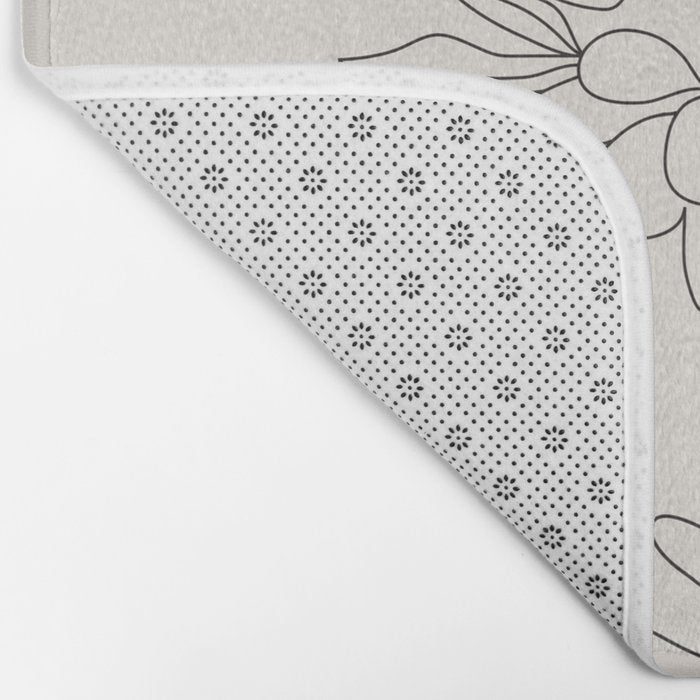 Woman with Flowers Minimal Line III Bath Mat Gallery Image 2
