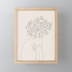 Woman with Flowers Minimal Line III Mini Art Print Gallery Image 1
