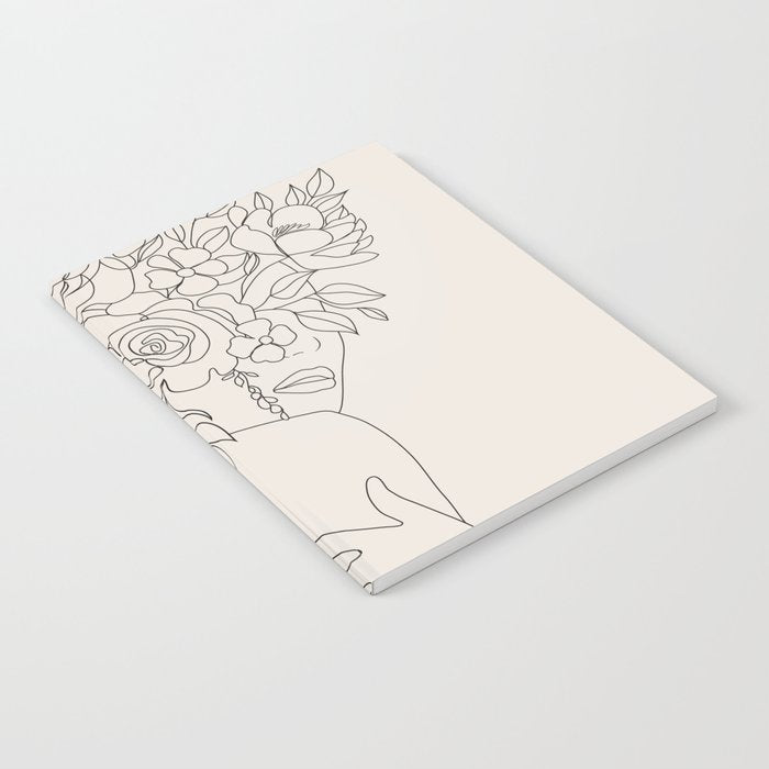 Woman with Flowers Minimal Line III Notebook Gallery Image 2