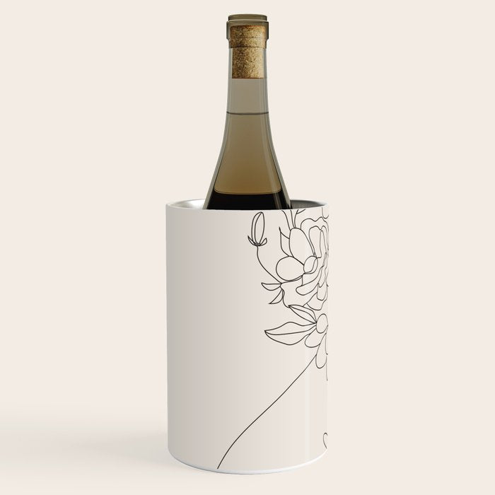 Woman with Flowers Minimal Line III Wine Chiller Gallery Image 2