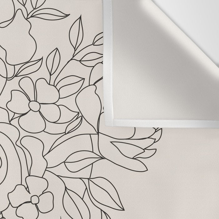 Woman with Flowers Minimal Line III Wall Tapestry Gallery Image 3