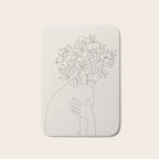 Woman with Flowers Minimal Line III Bath Mat Gallery Image 1