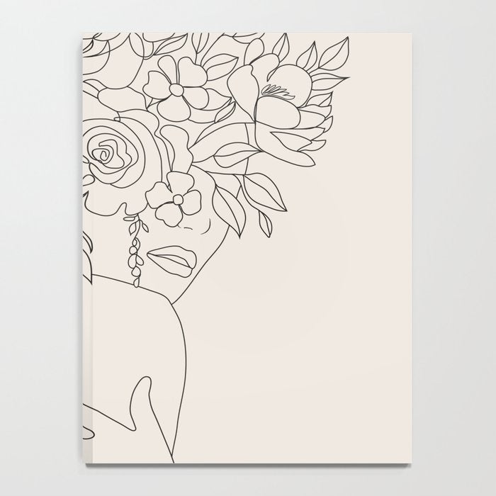 Woman with Flowers Minimal Line III Notebook Gallery Image 4