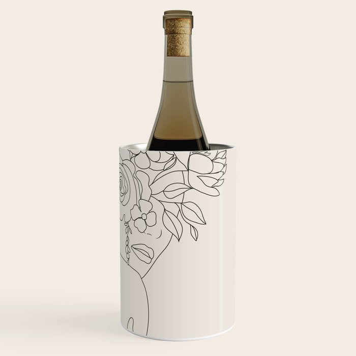 Woman with Flowers Minimal Line III Wine Chiller Gallery Image 3