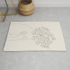 Woman with Flowers Minimal Line III Rug Gallery Image 1