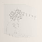 Woman with Flowers Minimal Line III Wrapping Paper Gallery Image 3
