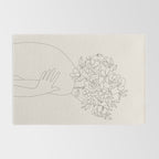 Woman with Flowers Minimal Line III Rug Gallery Image 2