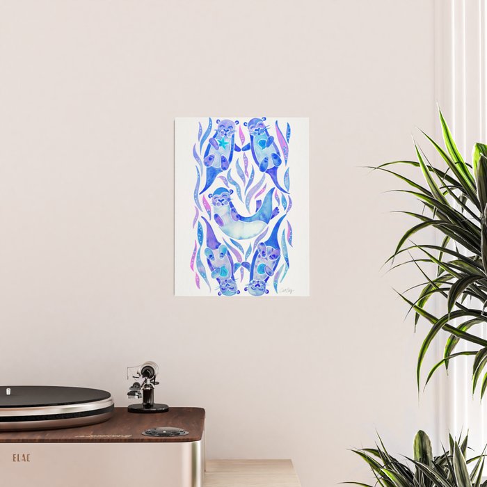 Five Otters - Indigo OmbrÃ© Poster Gallery Image 2