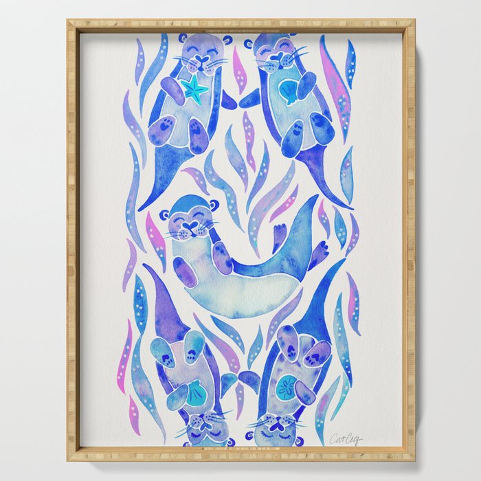 Five Otters - Indigo OmbrÃ© Serving Tray Gallery Image 1