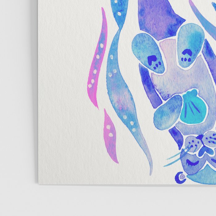 Five Otters - Indigo OmbrÃ© Poster Gallery Image 3