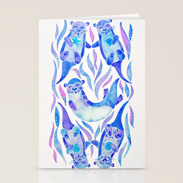 Five Otters - Indigo OmbrÃ© Stationery Card Gallery Image 2