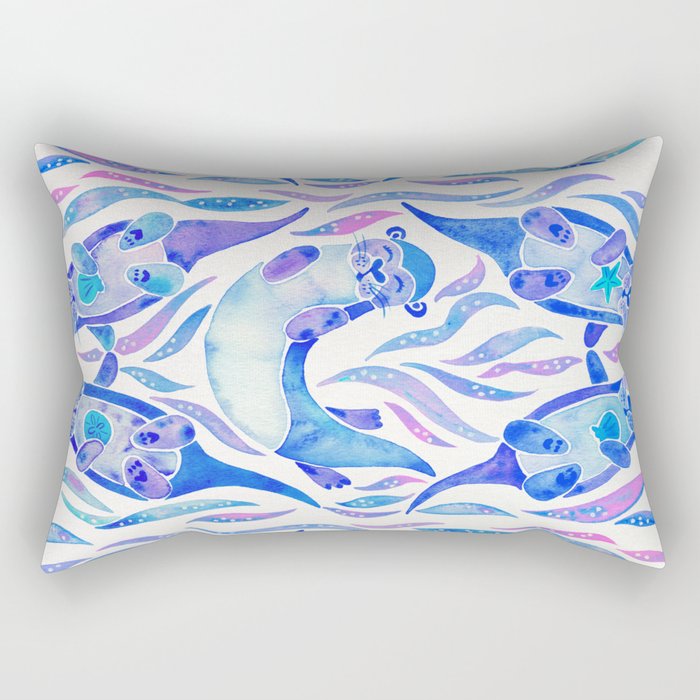 Five Otters - Indigo OmbrÃ© Rectangular Pillow Gallery Image 1