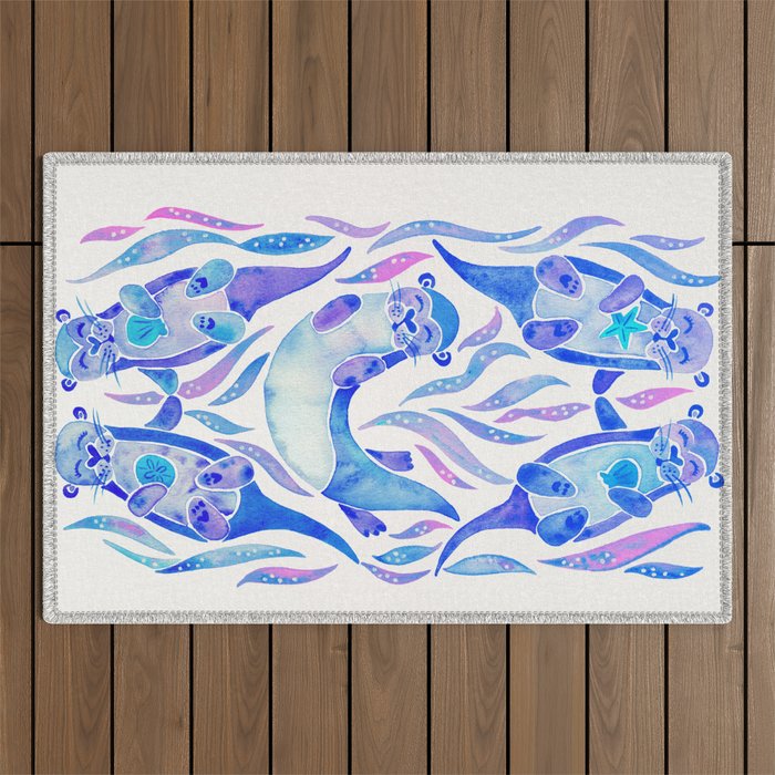Five Otters - Indigo OmbrÃ© Outdoor Rug Gallery Image 1